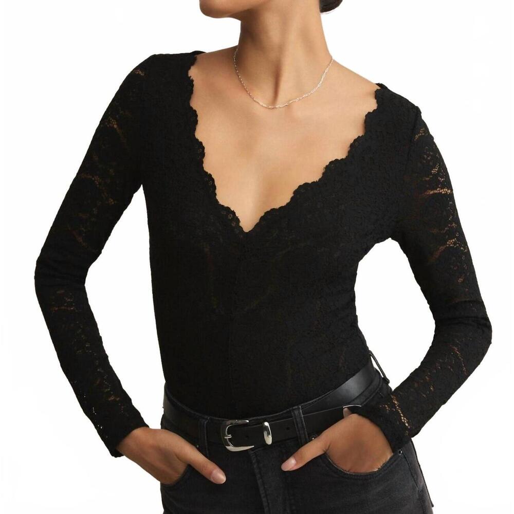 NEW Z SUPPLY nightfall lace bodysuit in black